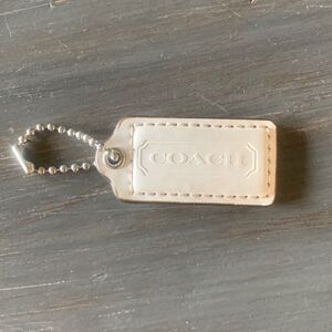 Coach White Leather Keychain